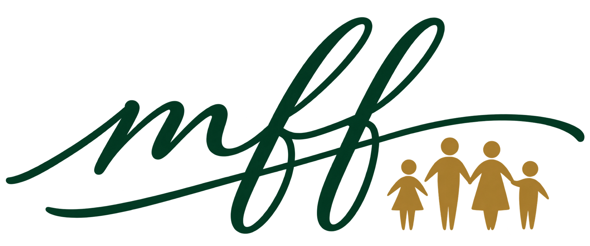 MFF cursive signature with a family of four
